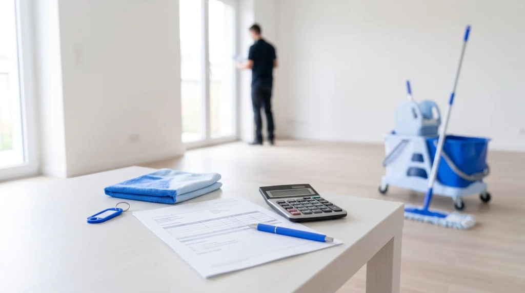 Crédit d’impôt pour le ménage à domicile : attestation et calculatrice sur une table