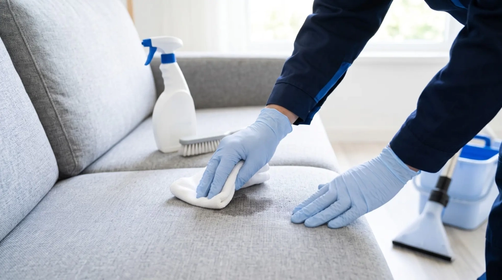 Détachage d’un canapé à domicile : assise en tissu nettoyée en profondeur