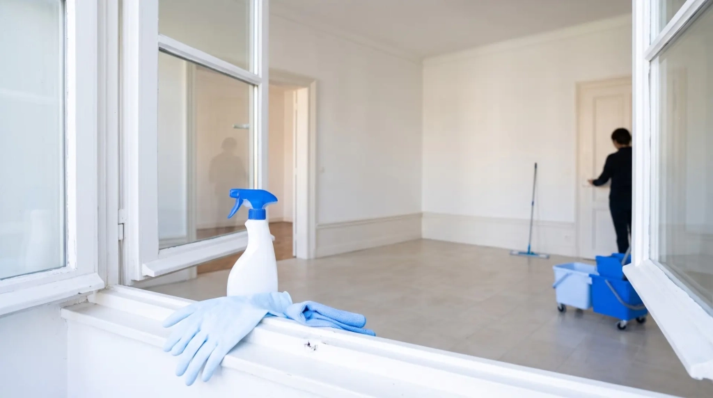 Logement très dégradé remis en état : pièce vide, assainie et lumineuse