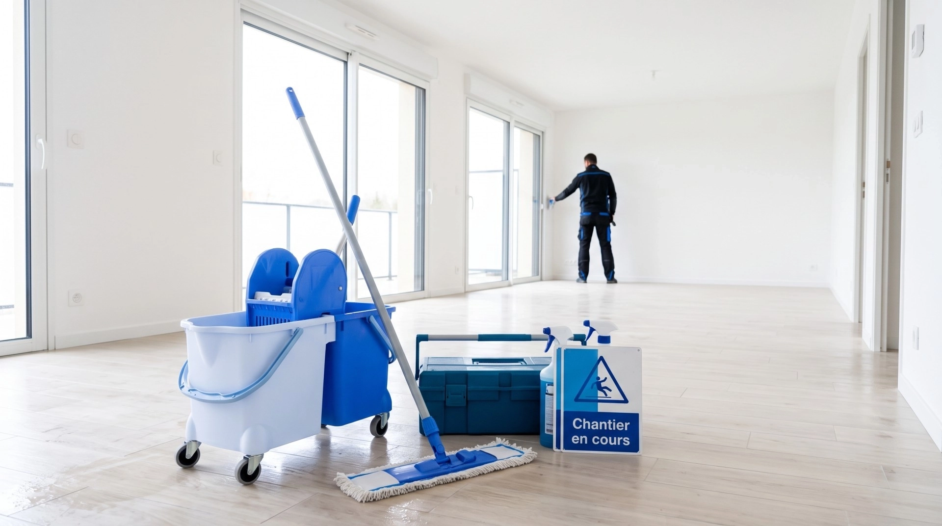 Nettoyage de fin de chantier dans un logement neuf à Bourg-en-Bresse