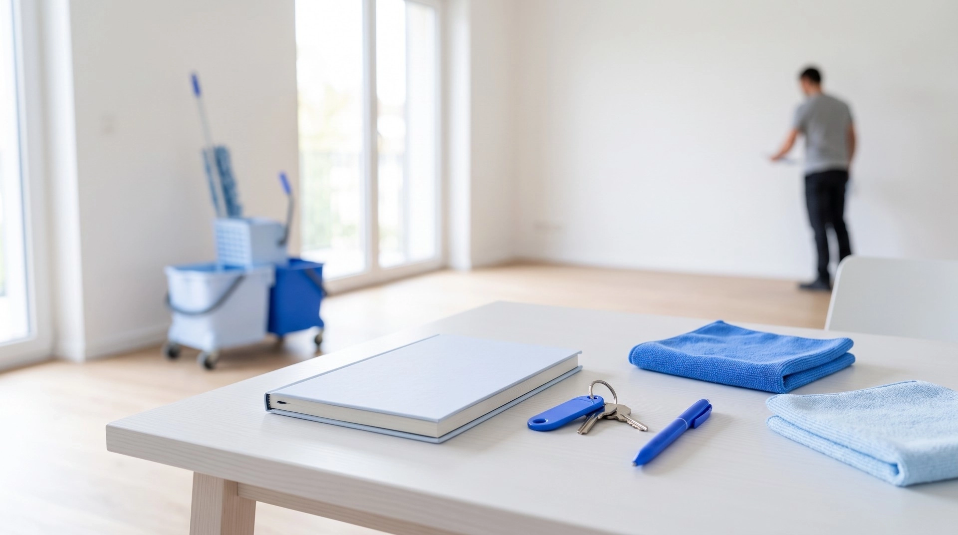 Préparation d’un nettoyage après décès : trousseau de clés et carnet sur une table